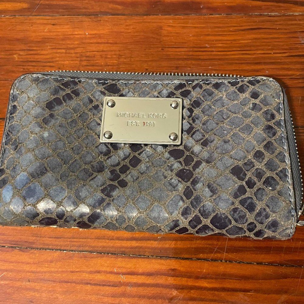 Blue Snakeskin Michael Kors Wallet